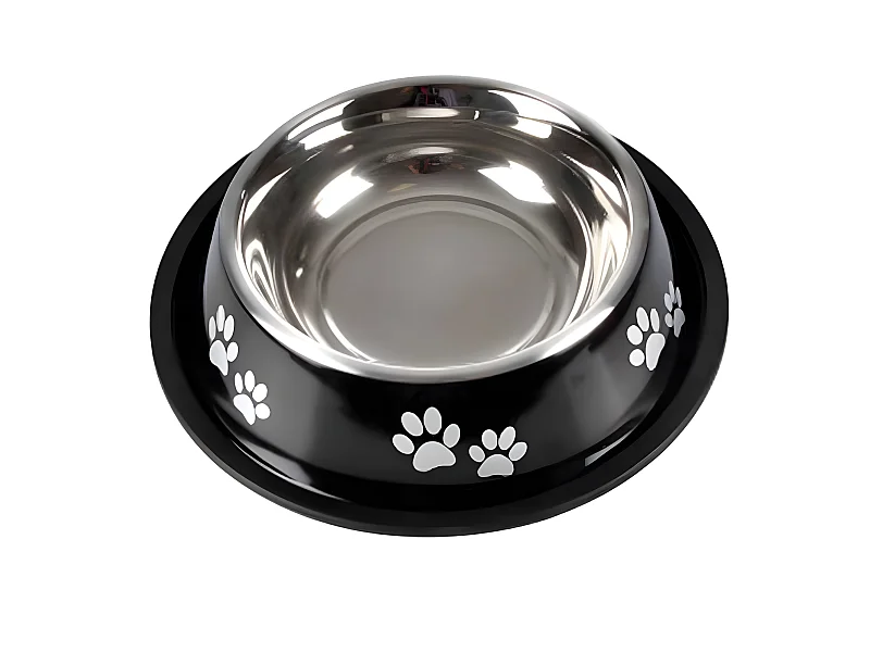 Gamelle Antidérapante Chien & Chat "Pattes" 25cm Noir