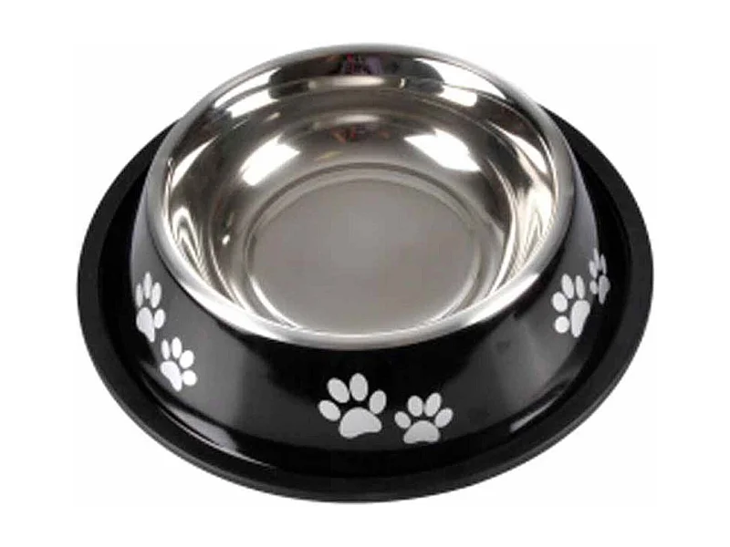 Gamelle Antidérapante Chien & Chat "Pattes" 25cm Noir
