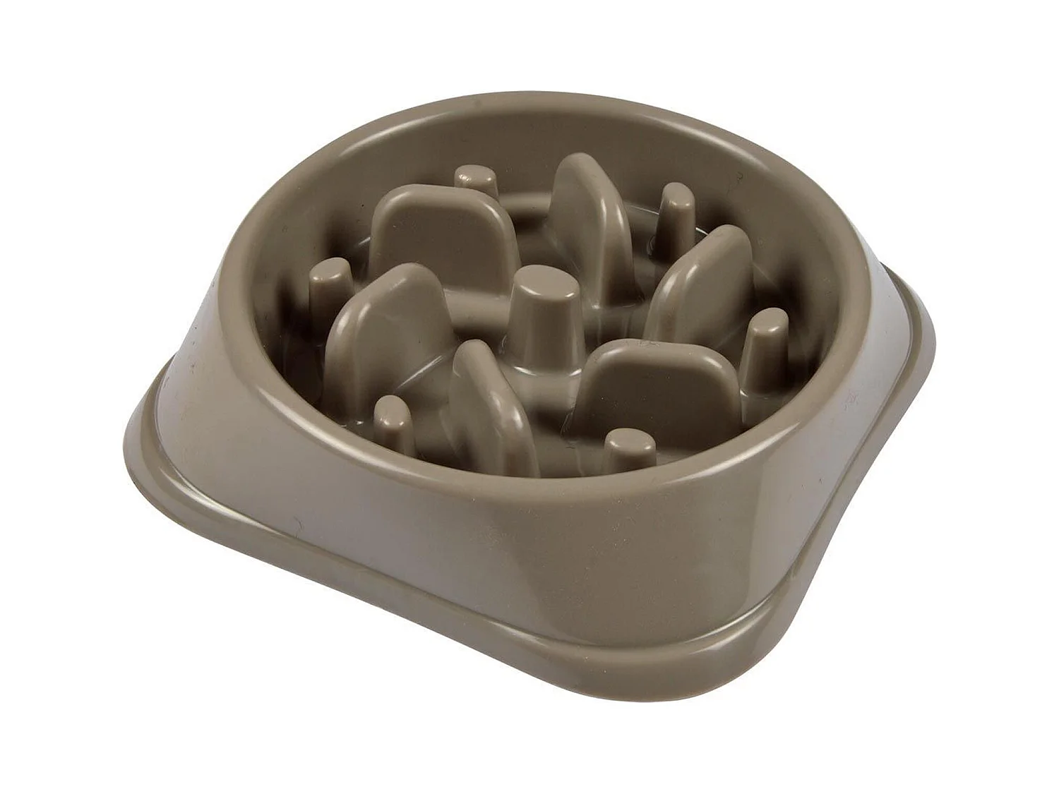 Gamelle pour Chien & Chat "Anti-Glouton" 19cm Taupe
