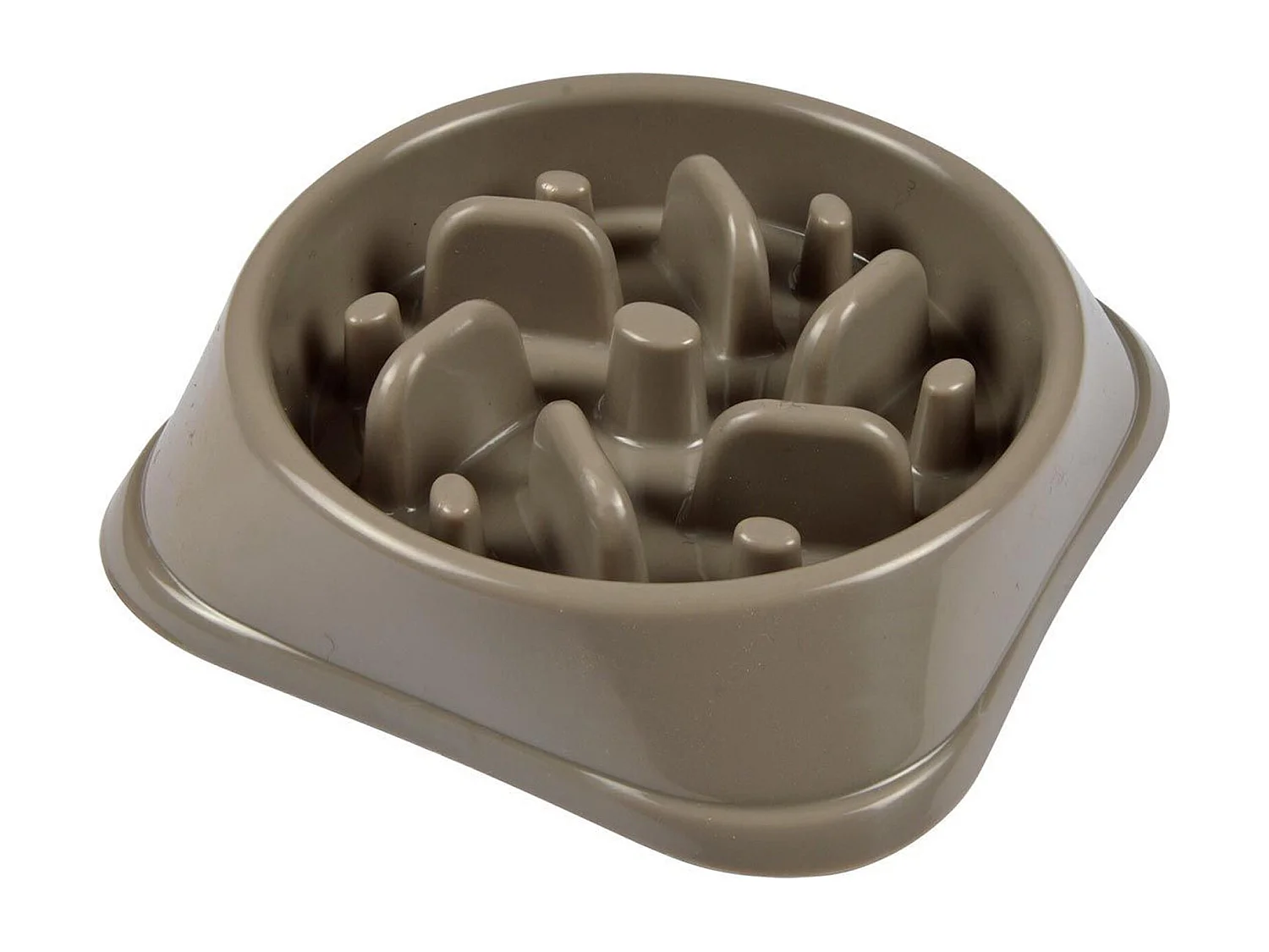 Gamelle pour Chien & Chat "Anti-Glouton" 19cm Taupe