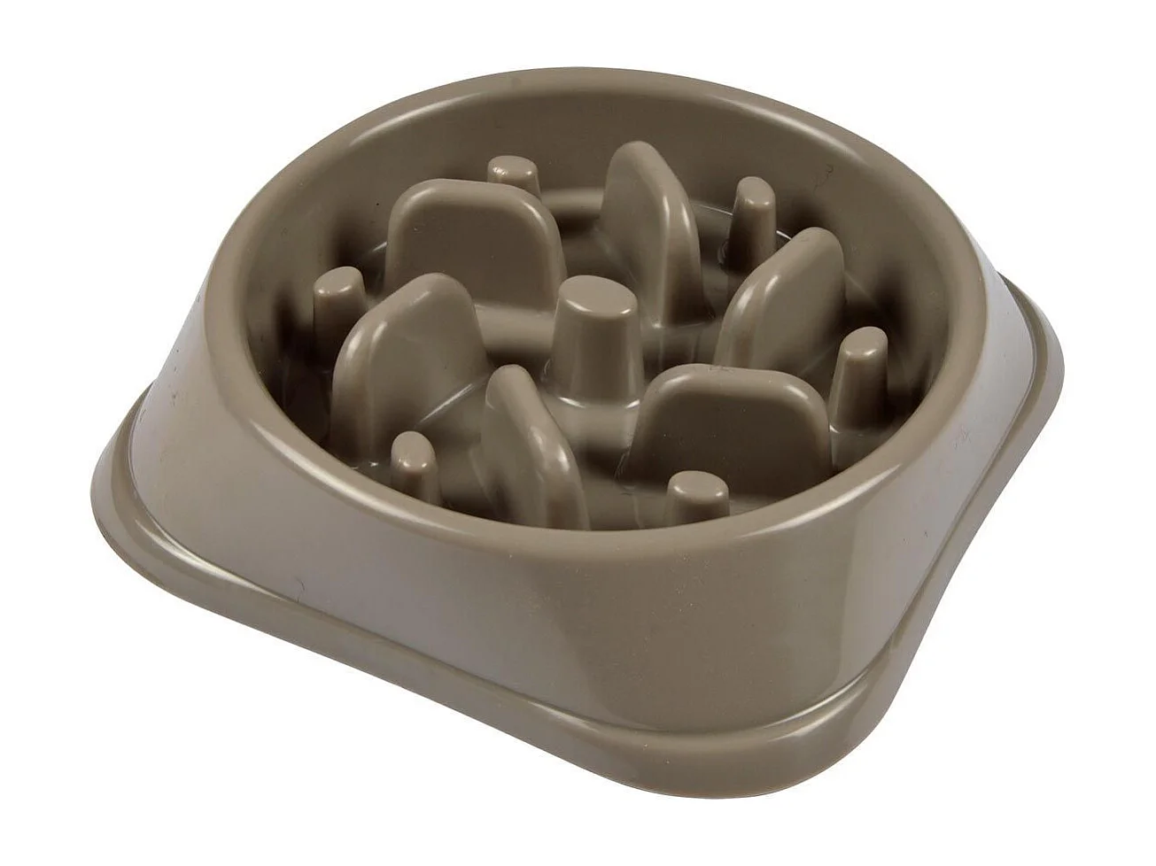 Gamelle pour Chien & Chat "Anti-Glouton" 19cm Taupe