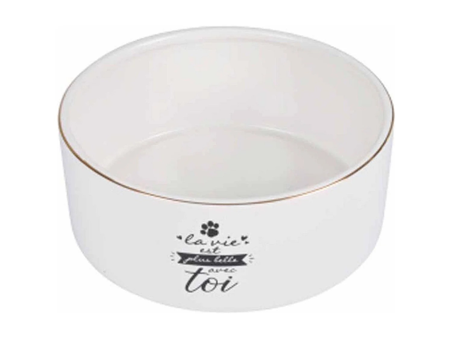 Gamelle pour Chien & Chat "La belle Vie" 16cm Blanc