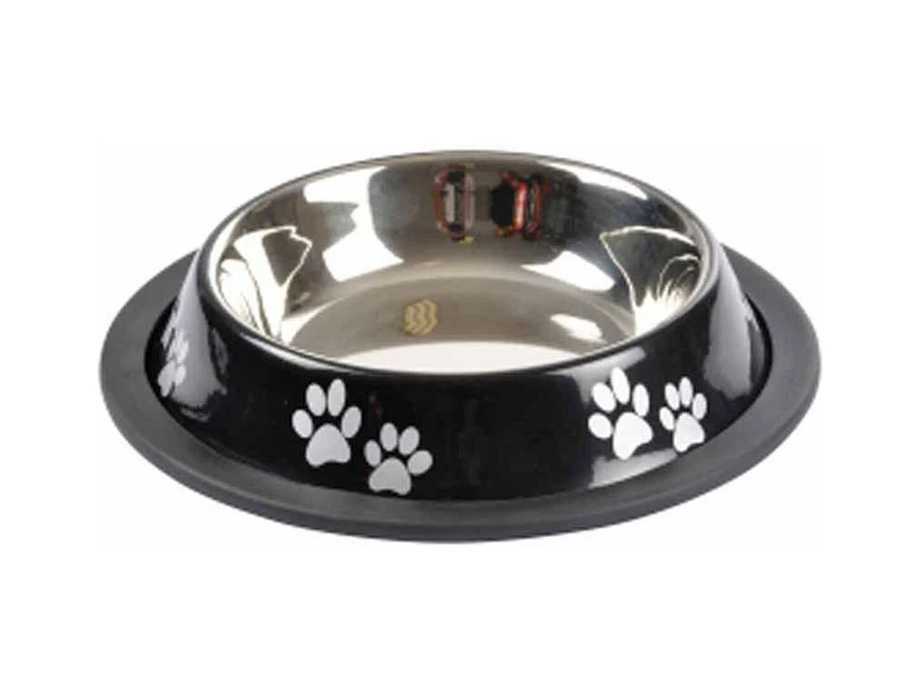 Gamelle Antidérapante Chien & Chat "Pattes" 15cm Noir