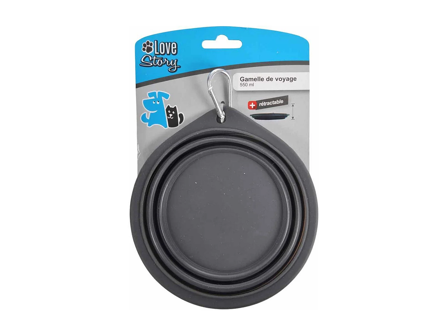 Gamelle Rétractable pour Chien "Voyage" 15cm Anthracite