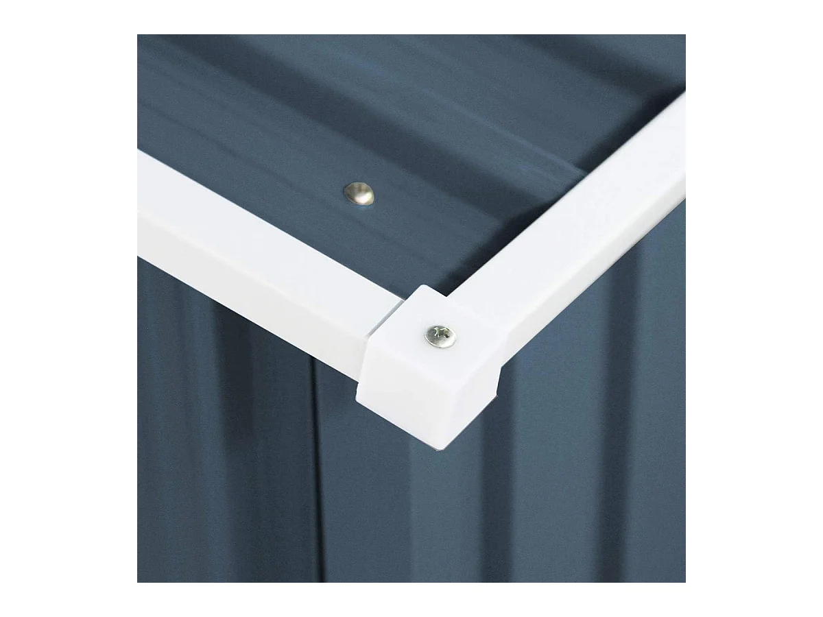 Abri de Jardin en Métal 2,769 ㎡,  Toit en Pente avec Cadre de Fondation et Porte Coulissante, Abri Jardin Exterieur en Tôle Galvanisée à 2 Fenêtres de Ventilation 213 x 130 x 173 cm, Gris