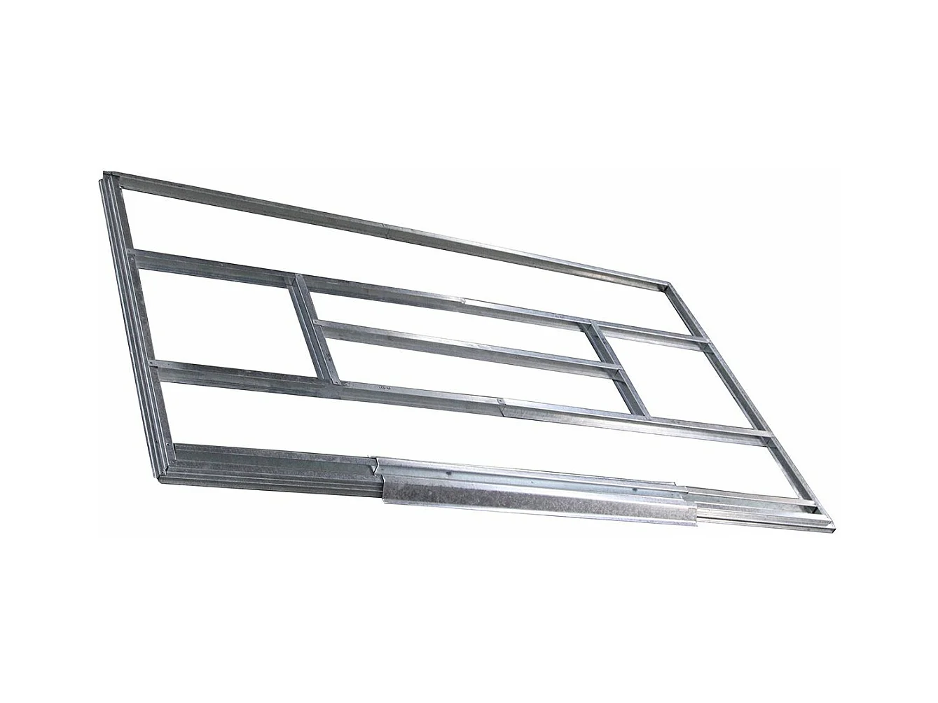 Abri de Jardin en Métal 2,769 ㎡,  Toit en Pente avec Cadre de Fondation et Porte Coulissante, Abri Jardin Exterieur en Tôle Galvanisée à 2 Fenêtres de Ventilation 213 x 130 x 173 cm, Gris