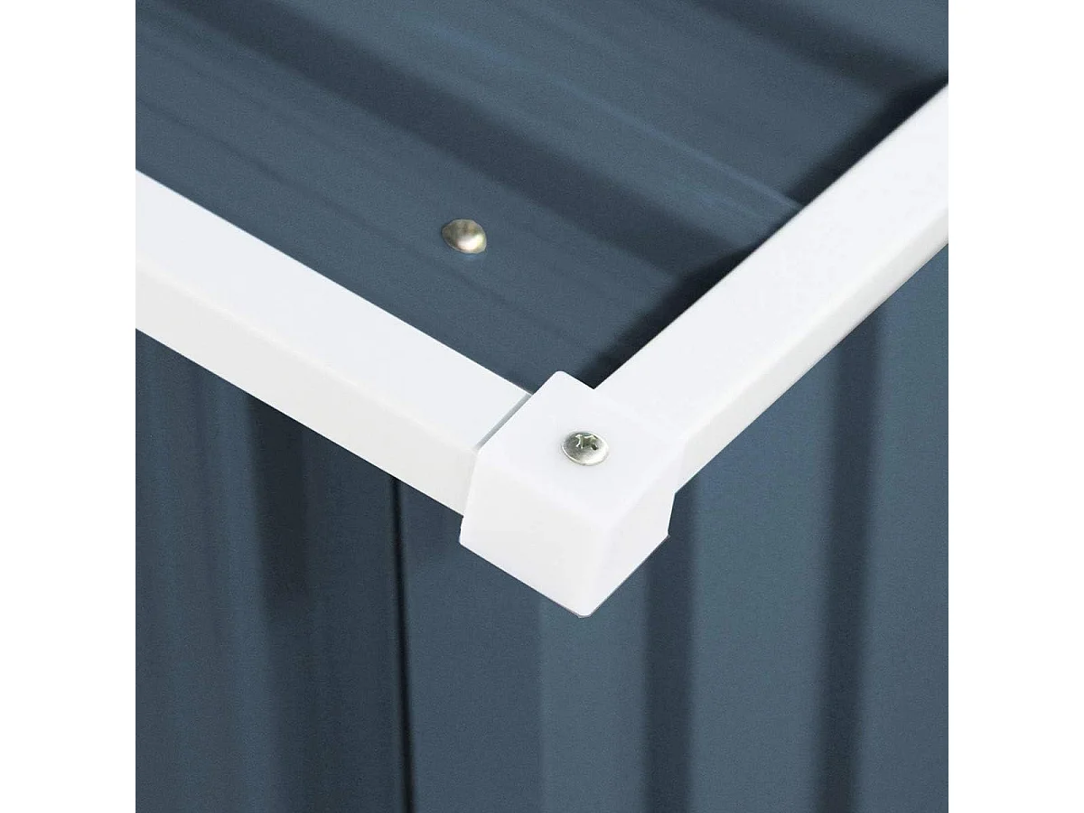 Abri de Jardin en Métal 2,769 ㎡,  Toit en Pente avec Cadre de Fondation et Porte Coulissante, Abri Jardin Exterieur en Tôle Galvanisée à 2 Fenêtres de Ventilation 213 x 130 x 173 cm, Gris