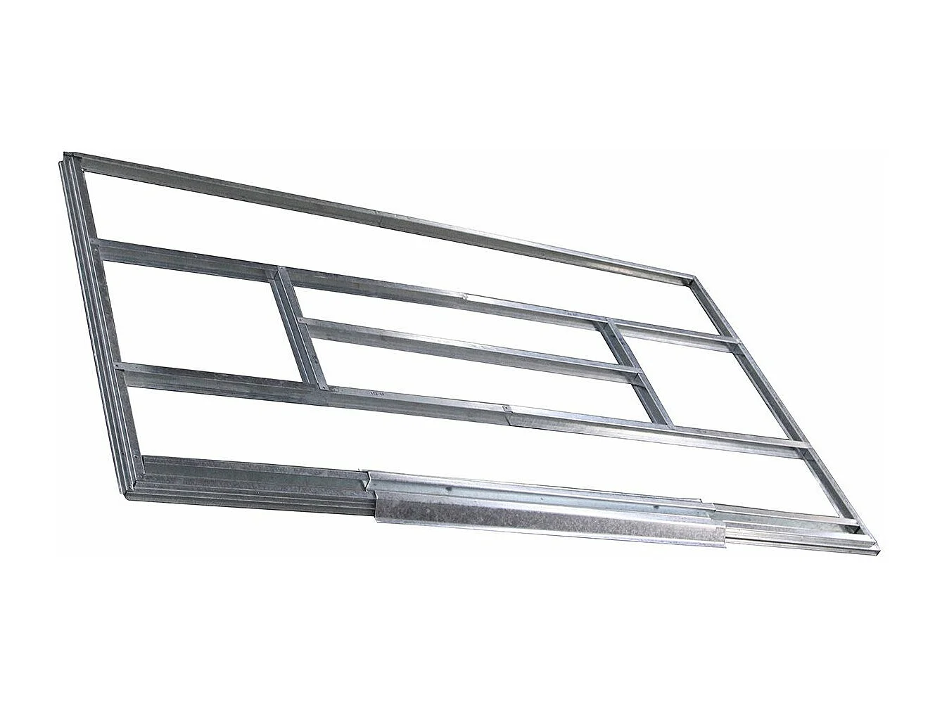 Abri de Jardin en Métal 2,769 ㎡,  Toit en Pente avec Cadre de Fondation et Porte Coulissante, Abri Jardin Exterieur en Tôle Galvanisée à 2 Fenêtres de Ventilation 213 x 130 x 173 cm, Gris