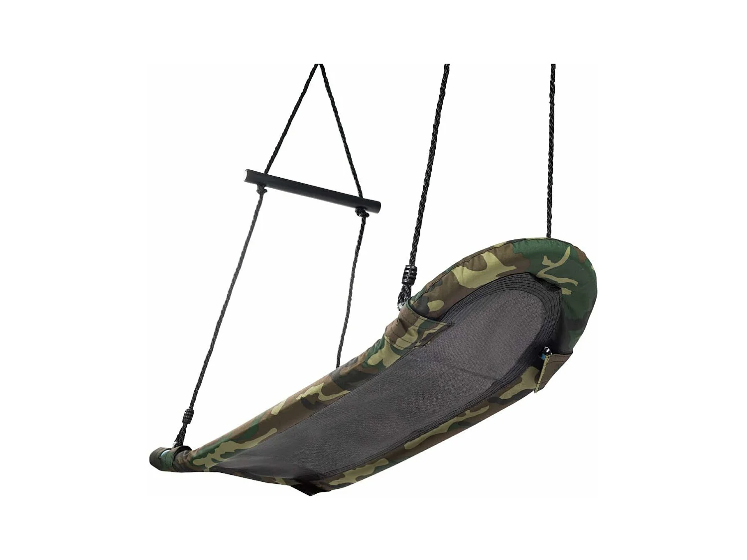 Balançoire Arbre Réglable en Hauteur 100-160CM Structure en Métal avec Poignées pour l'Intérieur et l'Extérieur Camouflage