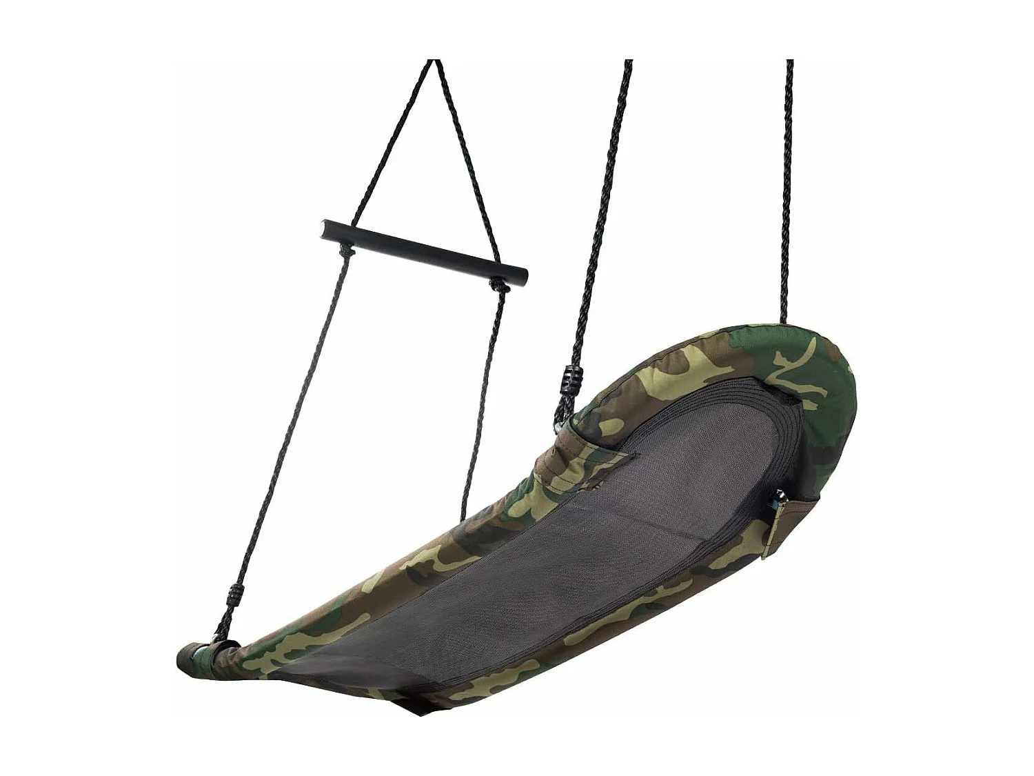 Balançoire Arbre Réglable en Hauteur 100-160CM Structure en Métal avec Poignées pour l'Intérieur et l'Extérieur Camouflage