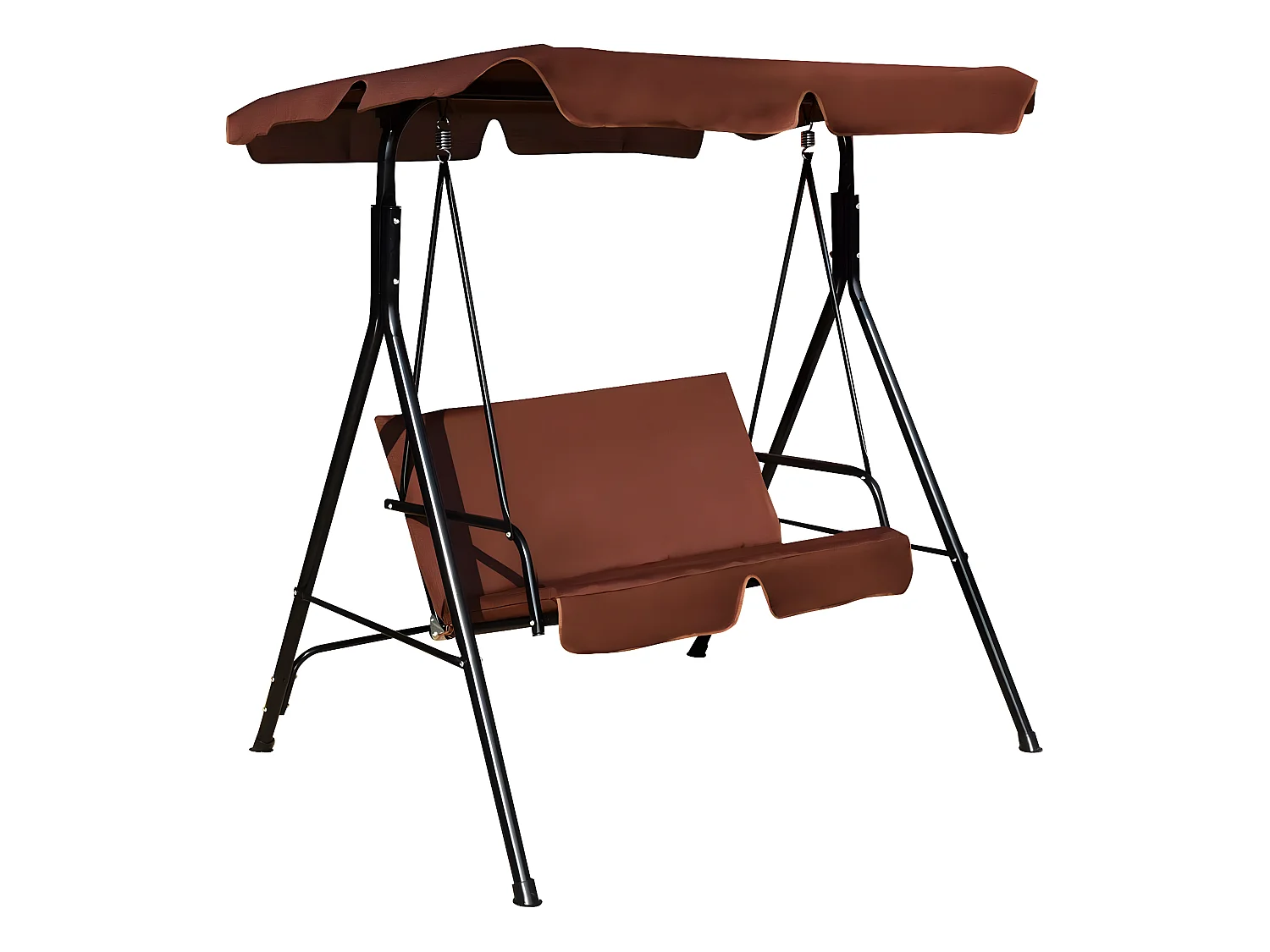 Balancelle de Jardin pour 2 Personnes sur Pied Résistant à L’UV avec Toit Imperméabilisant Idéal pour Jardin