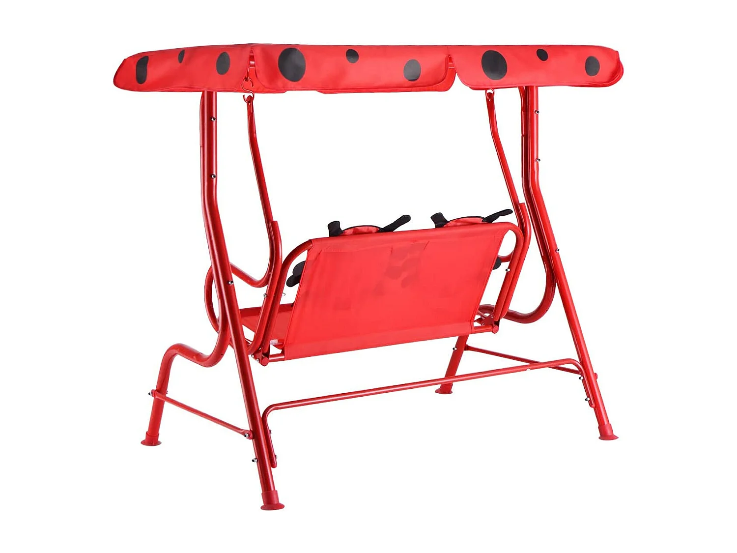 Balancelle de Jardin pour Enfants 2 Places,Toit Anti-UV Balançoire Jardin pour Enfants Chaise Bascule pour Enfants （Rouge）
