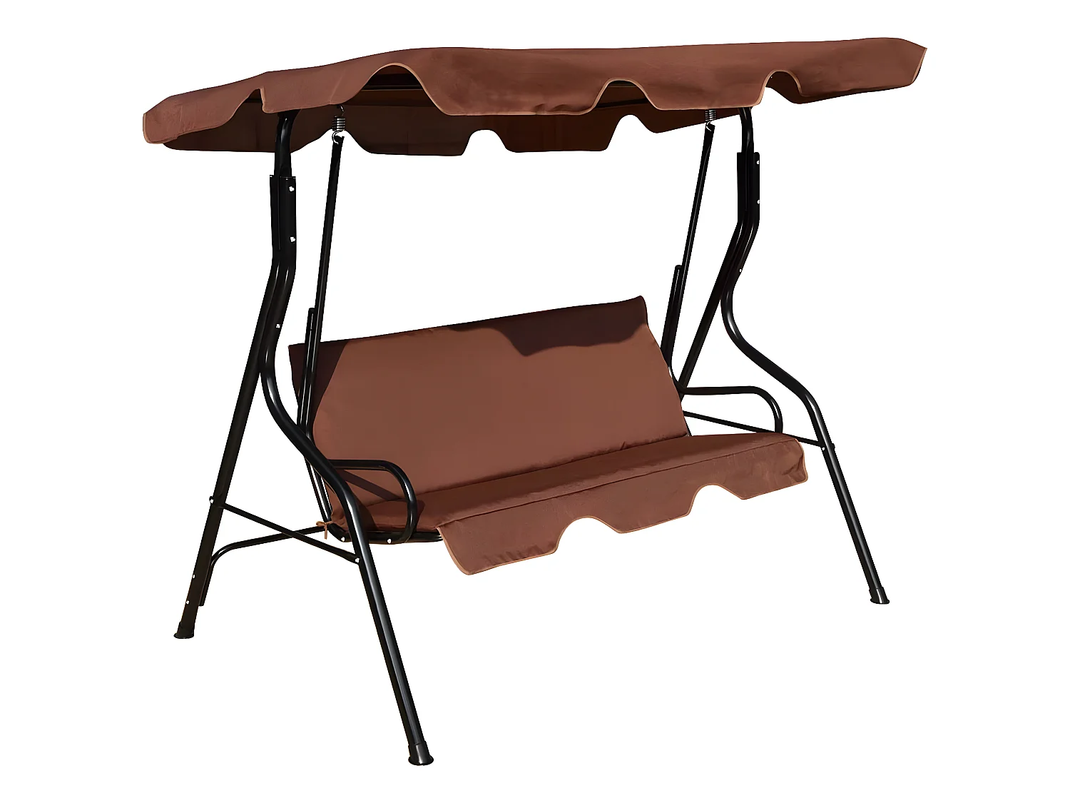 Balancelle de Jardin sur Pied pour 3 Personnes avec Toit Imperméabilisant Idéal pour Jardin Terrasse Café