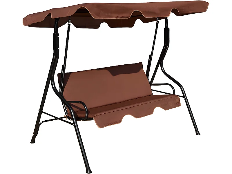 Balancelle de Jardin sur Pied pour 3 Personnes avec Toit Imperméabilisant Idéal pour Jardin Terrasse Café