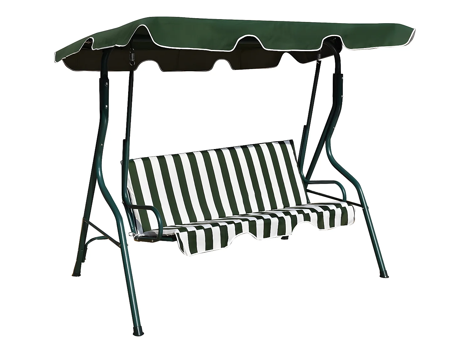 Balancelle de Jardin sur Pied pour 3 Personnes avec Toit Imperméabilisant Idéal pour Jardin Terrasse Vert