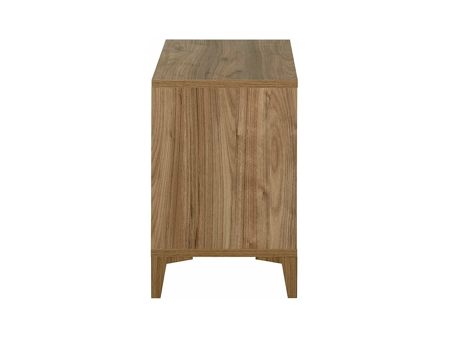 Chevet 2 tiroirs  panneaux de fibres noyer et blanc KIMA