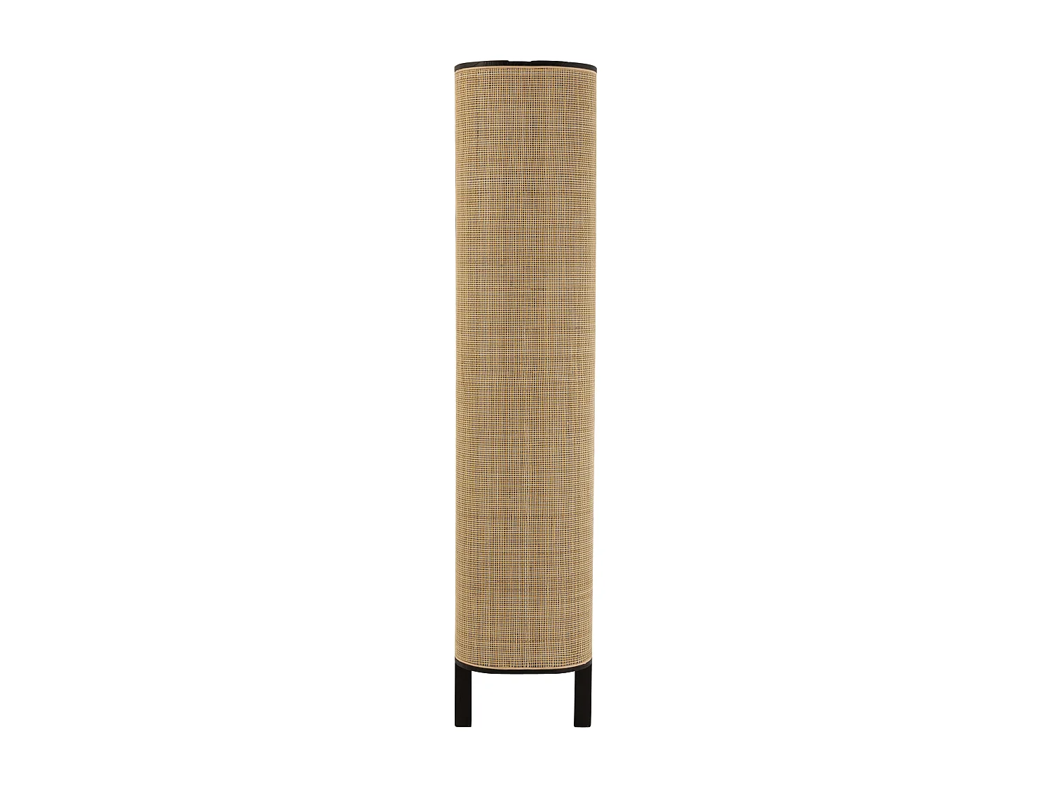Étagère Design en Rotin "Molly" 190cm Noir & Beige
