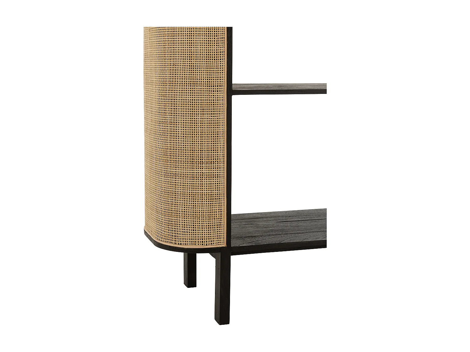 Étagère Design en Rotin "Molly" 190cm Noir & Beige