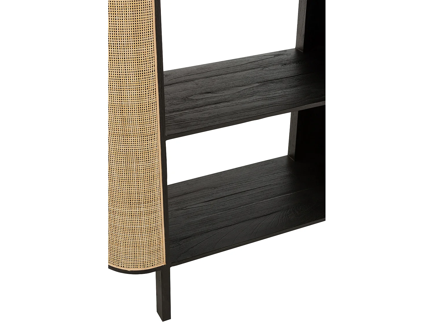 Étagère Design en Rotin "Molly" 190cm Noir & Beige