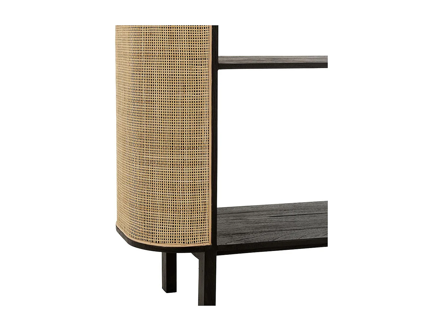 Étagère Design en Rotin "Molly" 190cm Noir & Beige