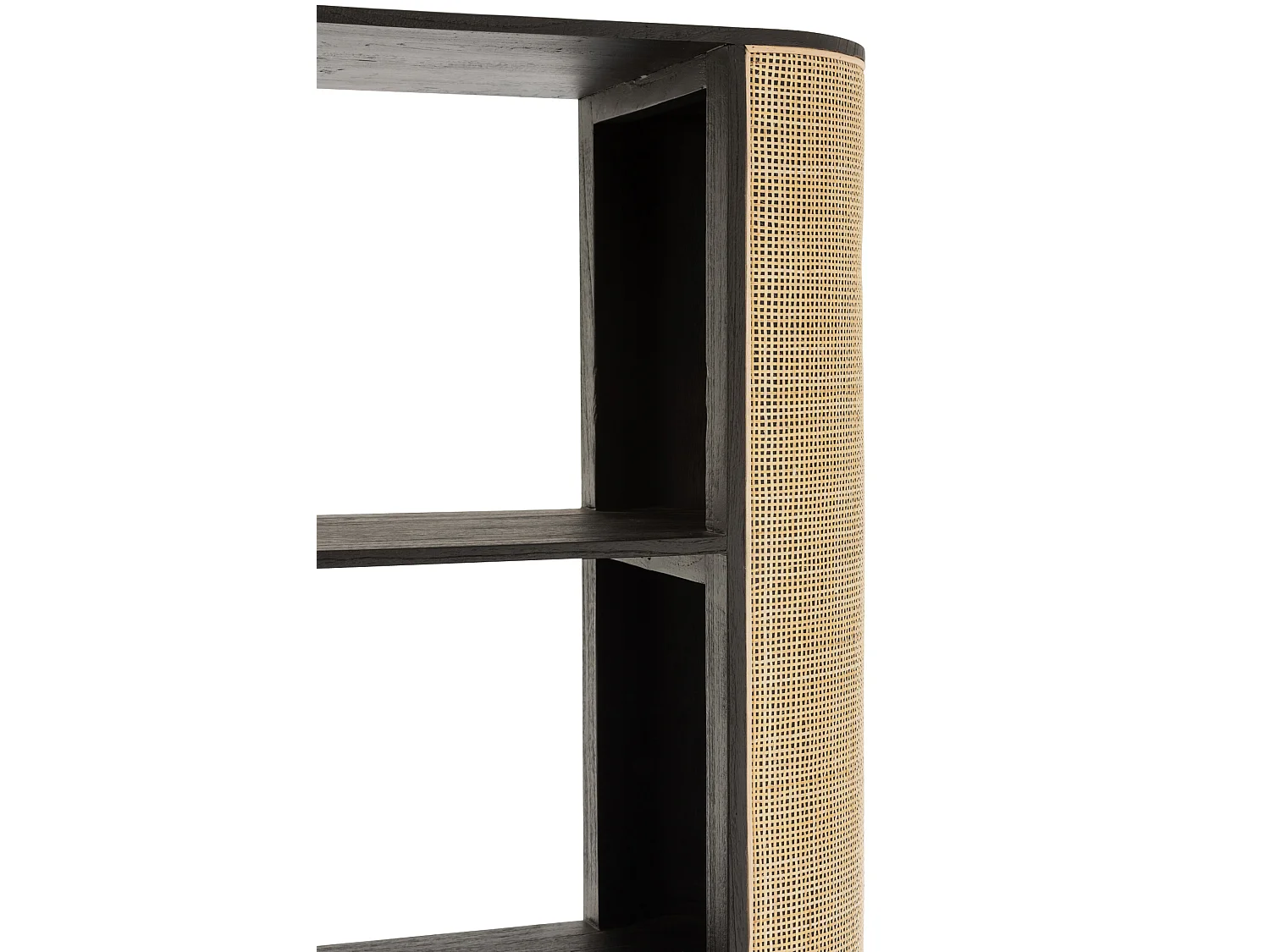 Étagère Design en Rotin "Molly" 190cm Noir & Beige