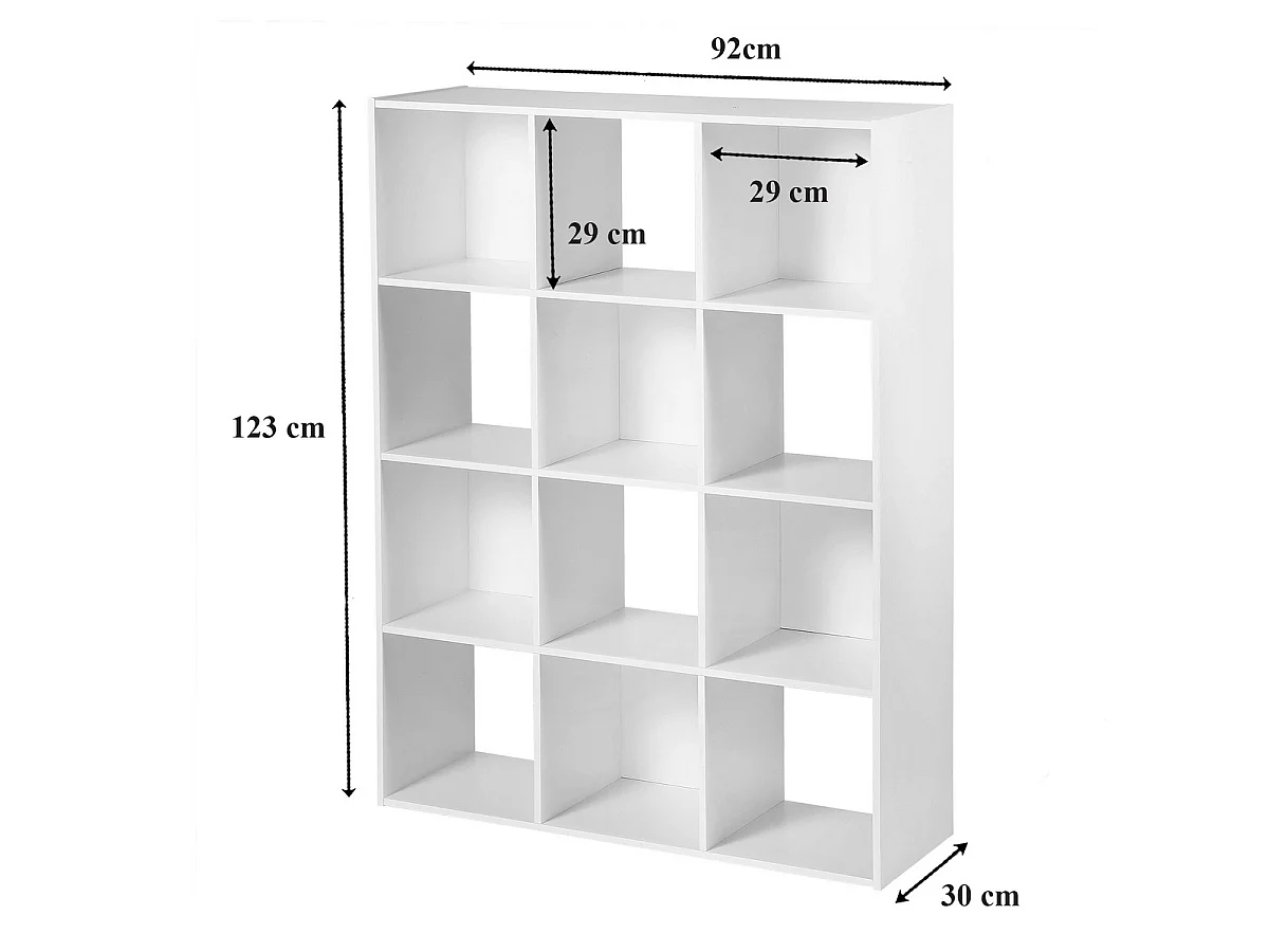 Etagère de Rangement 12 Cases  L93 cm - COMPO