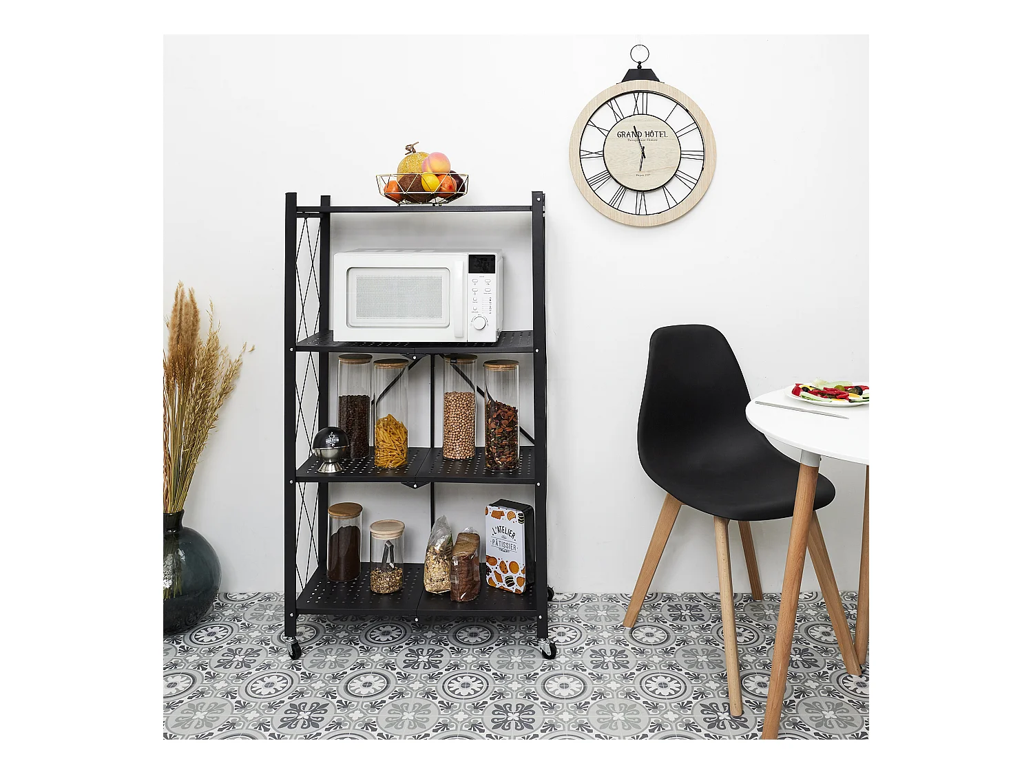 Etagere Pliable 4 Niveaux Noir