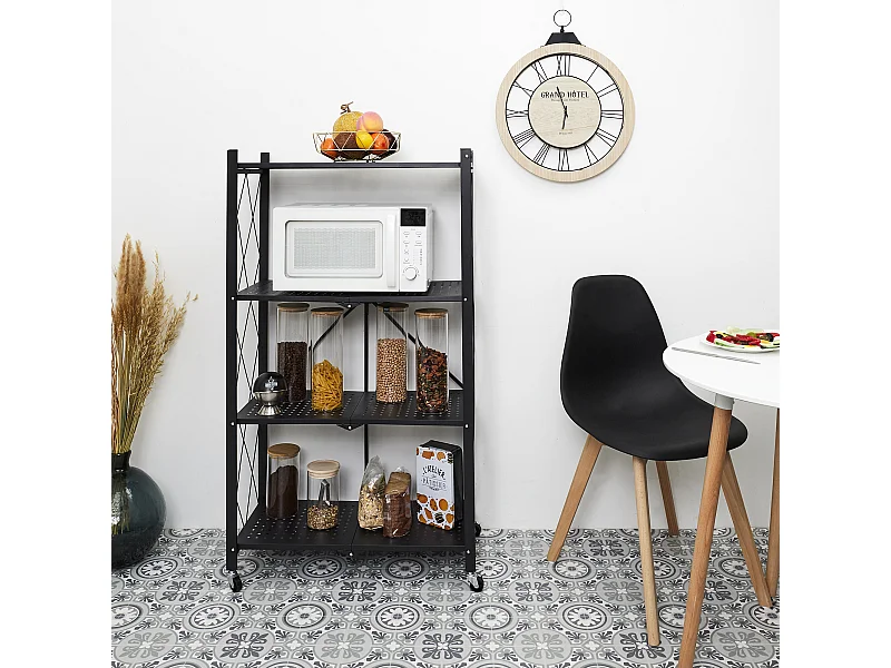 Etagere Pliable 4 Niveaux Noir
