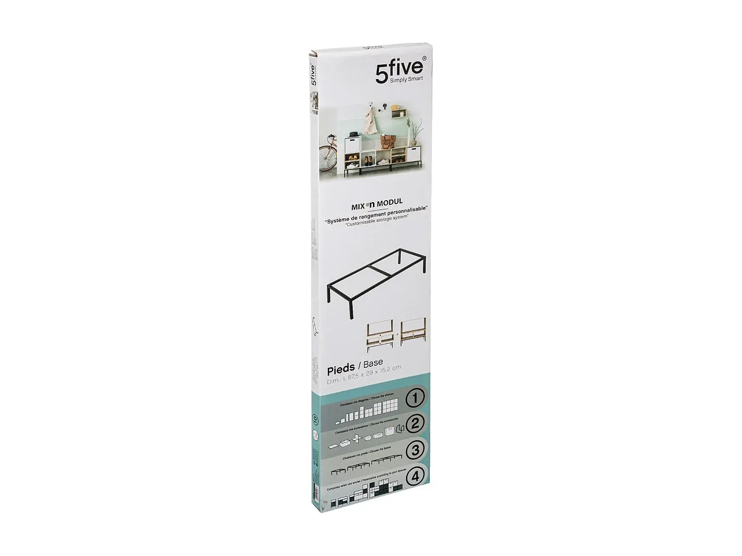 Pied en Métal pour Étagère "Mix n' Modul" 67cm Noir