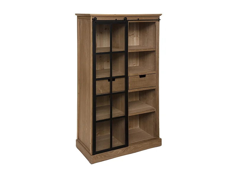 Vitrine 2 Tiroirs Design "Danik" 150cm Marron