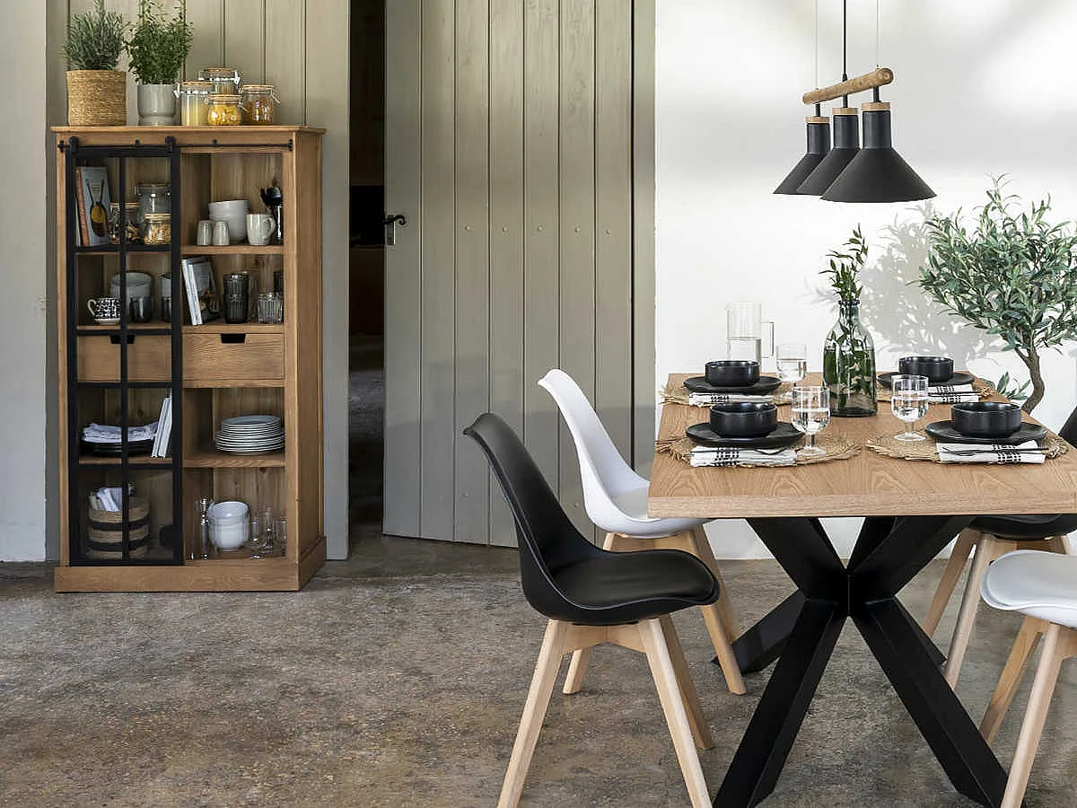 Vitrine 2 Tiroirs Design "Danik" 150cm Marron