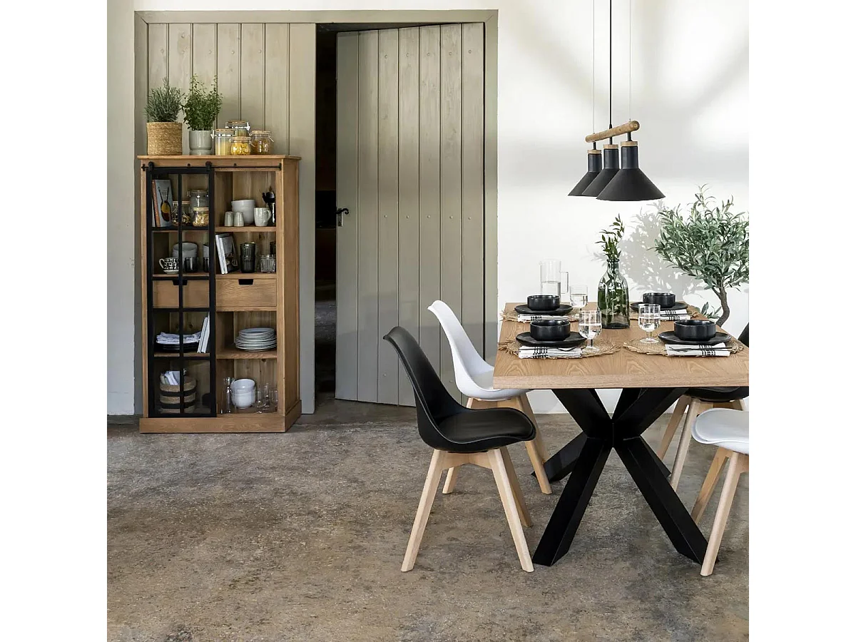 Vitrine 2 Tiroirs Design "Danik" 150cm Marron