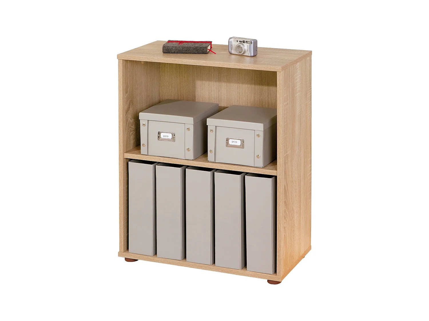 Adam licht eiken melamine plank met 2 vakken