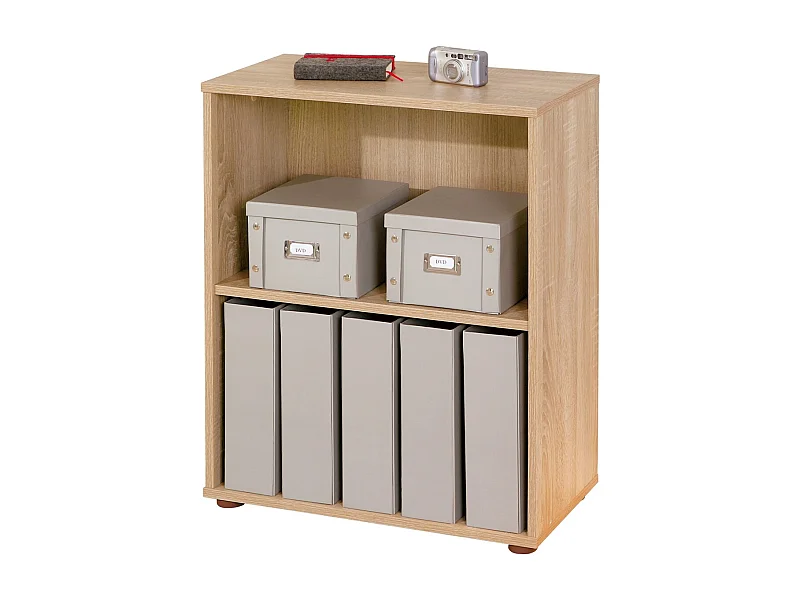 Adam licht eiken melamine plank met 2 vakken