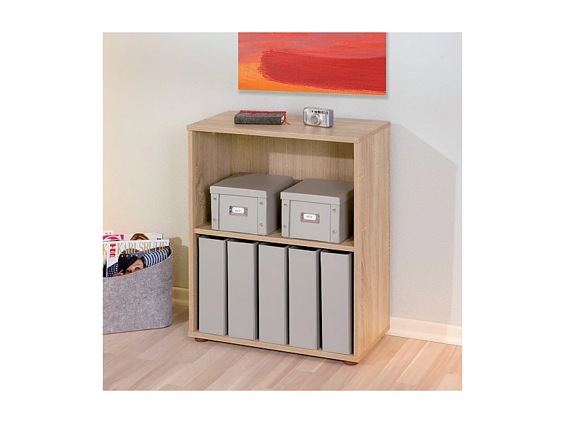 Adam licht eiken melamine plank met 2 vakken