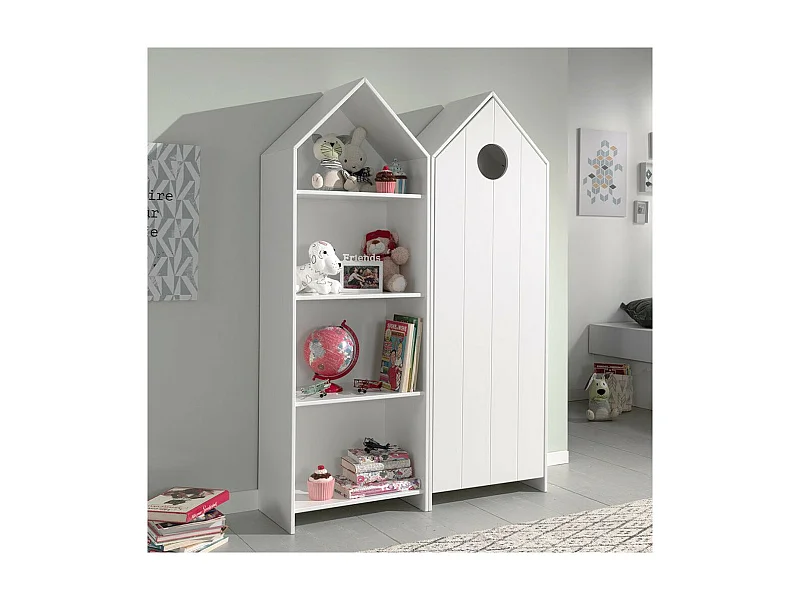 Pack - Étagère & Armoire 4 Niveaux "Casami" 171cm Blanc