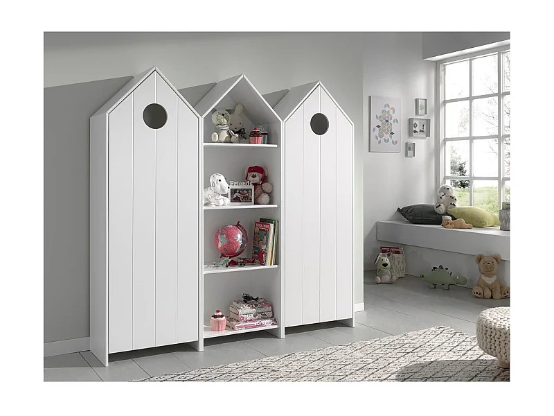 Pack - Étagère Enfant & 2 Armoires "Casami" Blanc