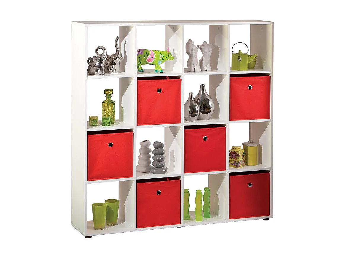 Étagère 16 Compartiments "Kase" 144cm Blanc