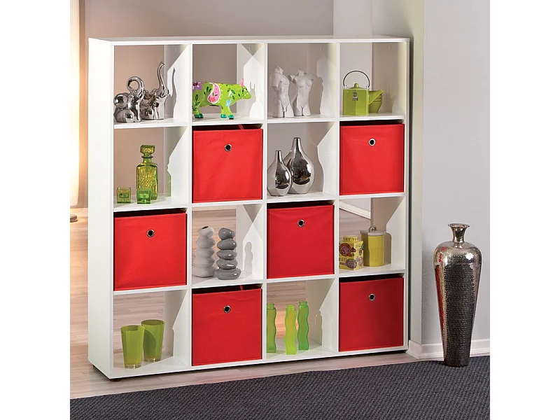 Étagère 16 Compartiments "Kase" 144cm Blanc