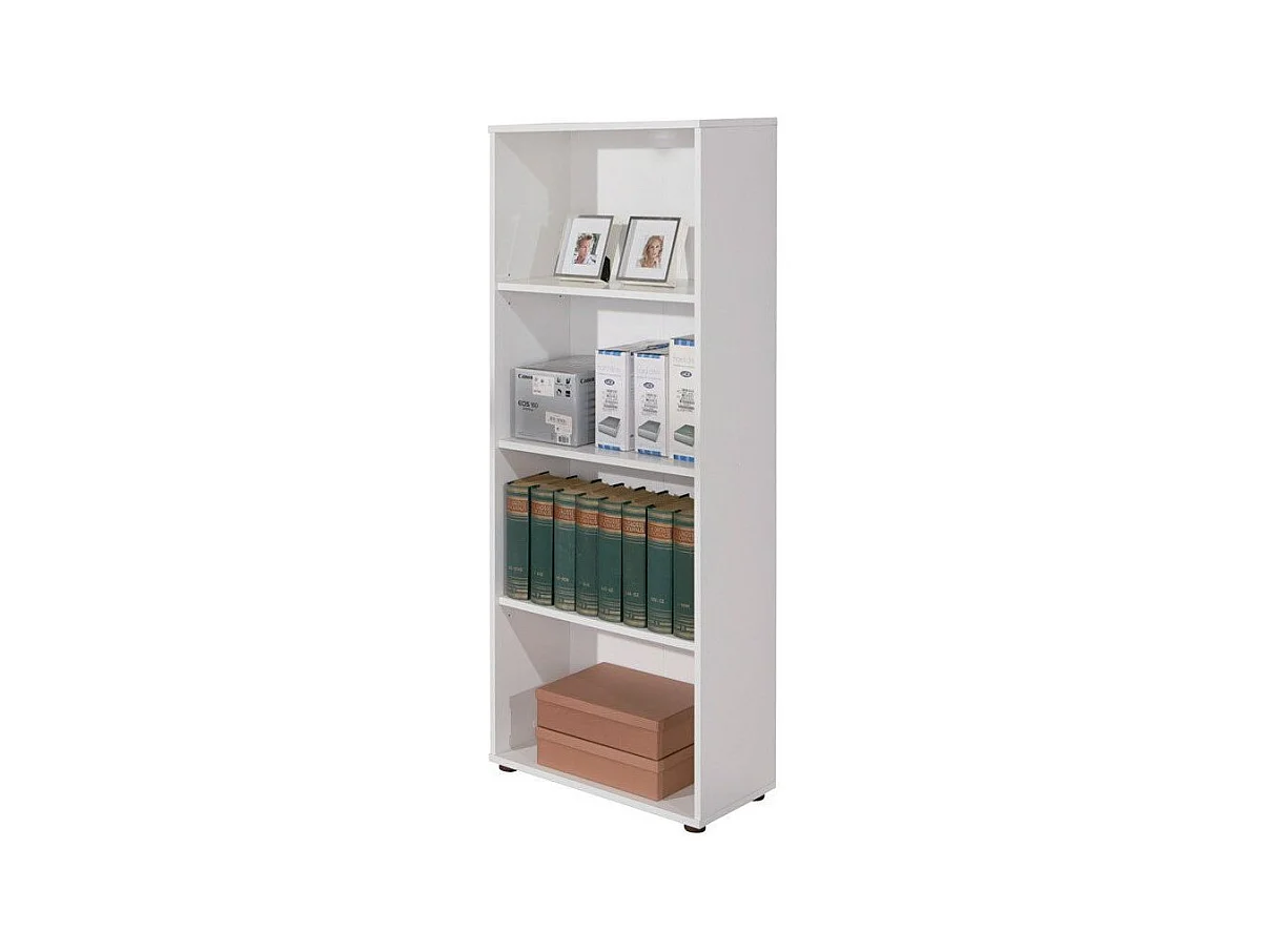 Diana boekenkast van wit melaminehout met 4 niveaus H 145 cm