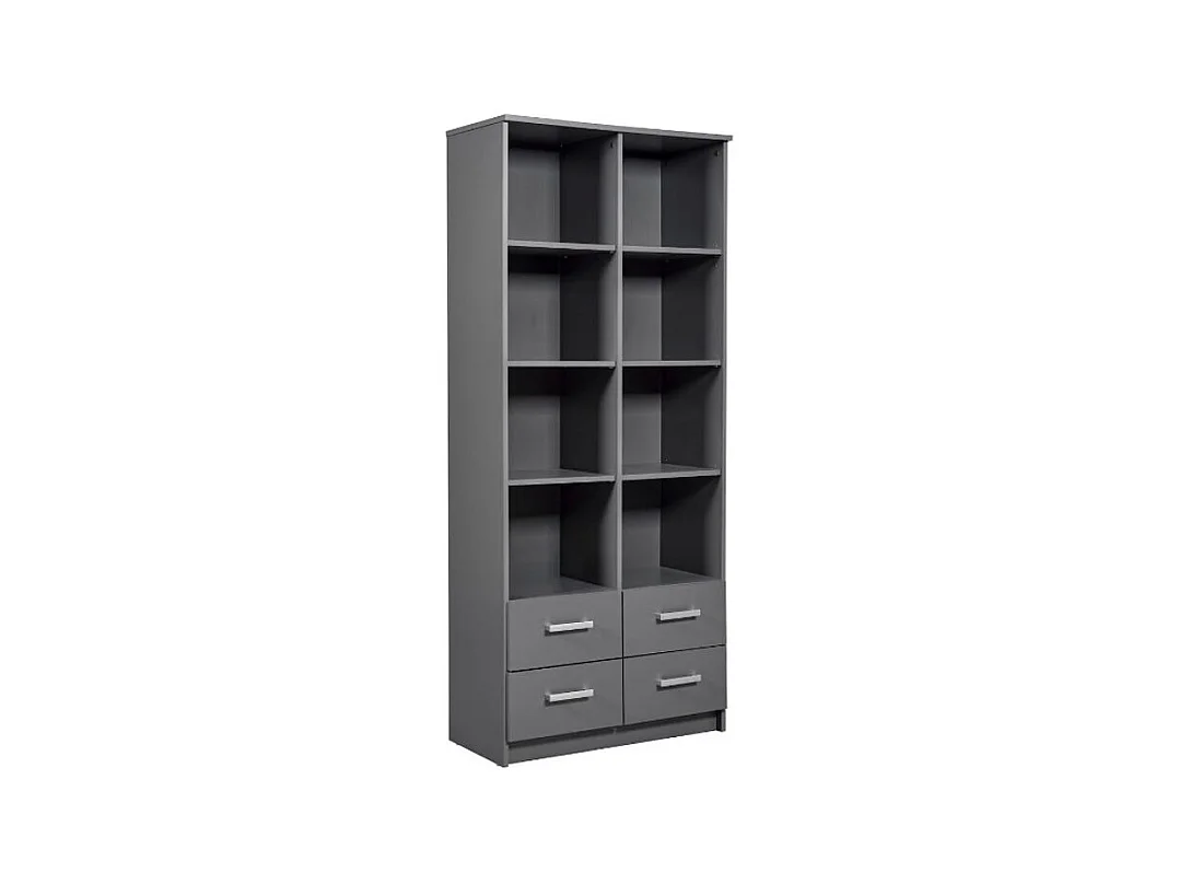 Étagère 4 Niveaux & 4 Portes "Azio" 91cm Gris