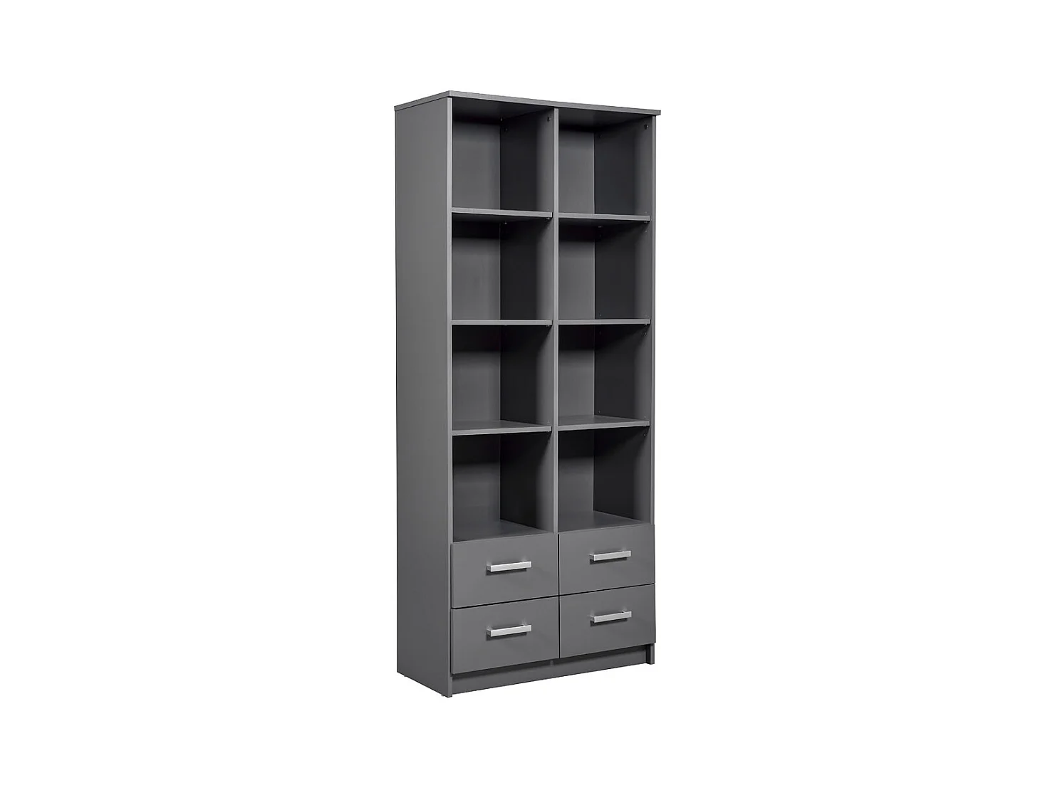 Étagère 4 Niveaux & 4 Portes "Azio" 91cm Gris