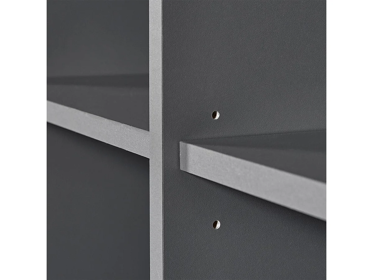 Étagère 4 Niveaux & 4 Portes "Azio" 91cm Gris