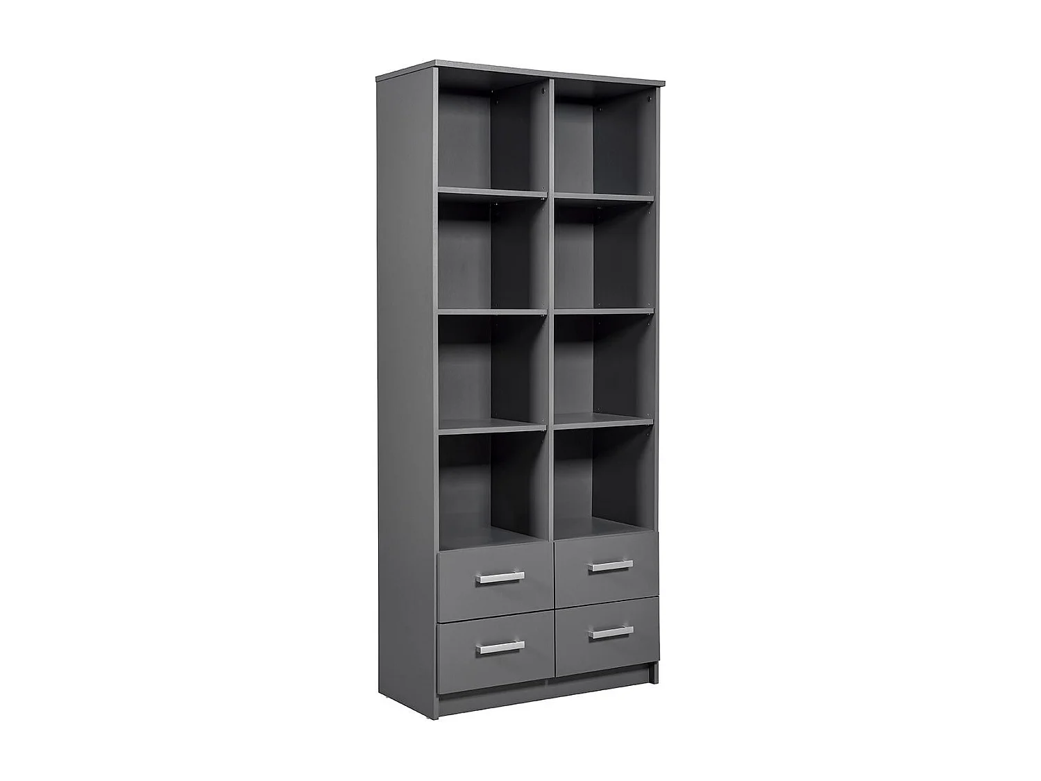 Étagère 4 Niveaux & 4 Portes "Azio" 91cm Gris