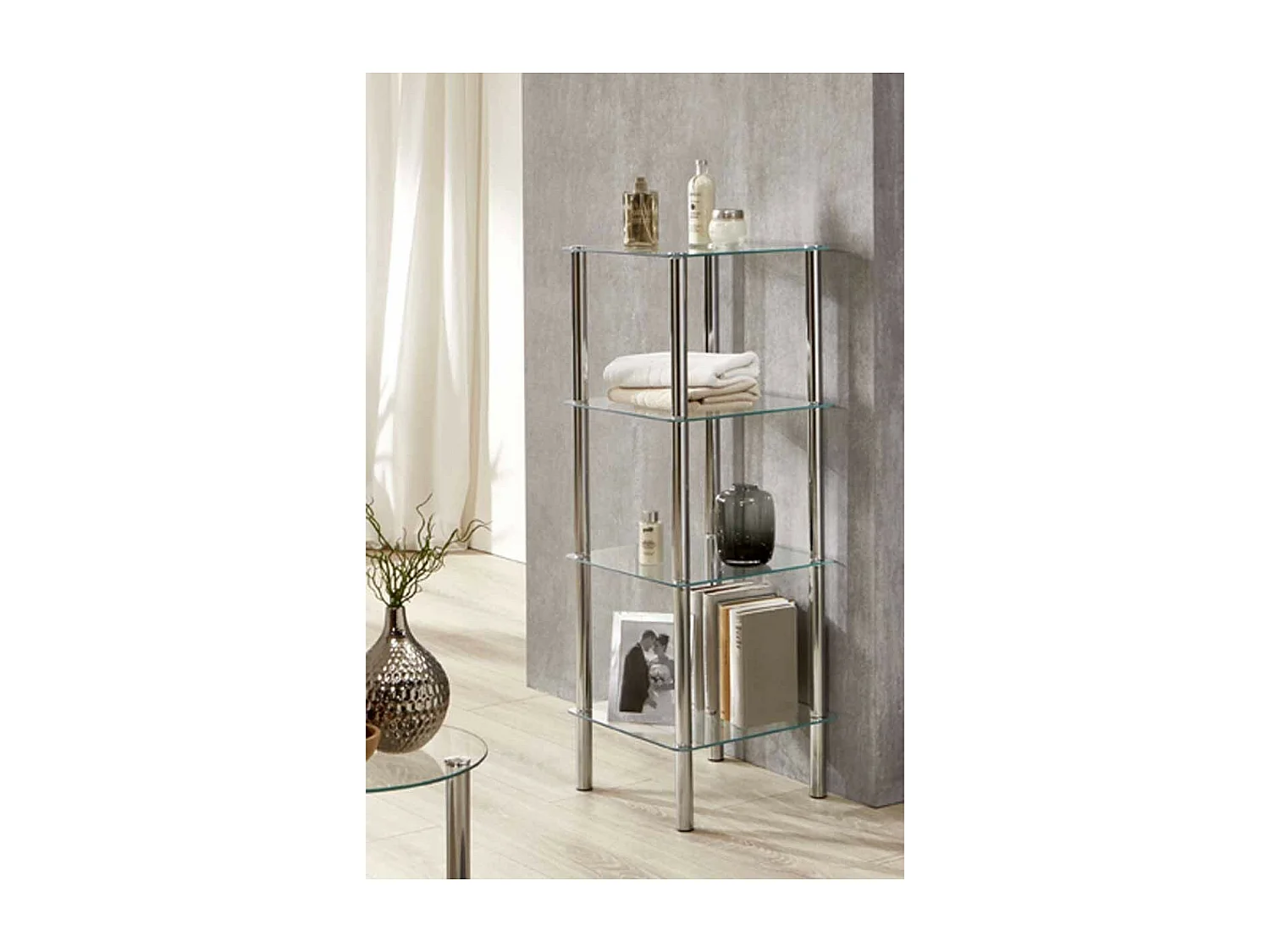 Étagère 4 Niveaux en Verre "Eliot" 107cm Transparent