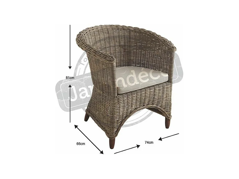 Fauteuil poelet gris Ara