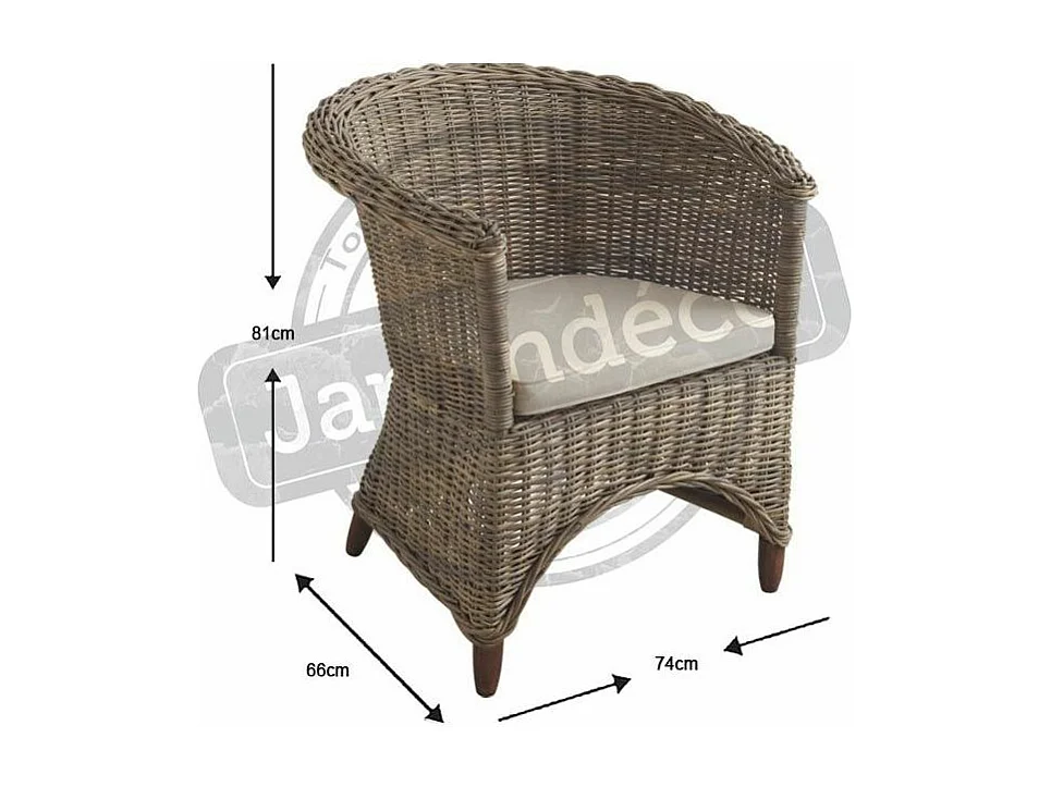 Fauteuil poelet gris Ara