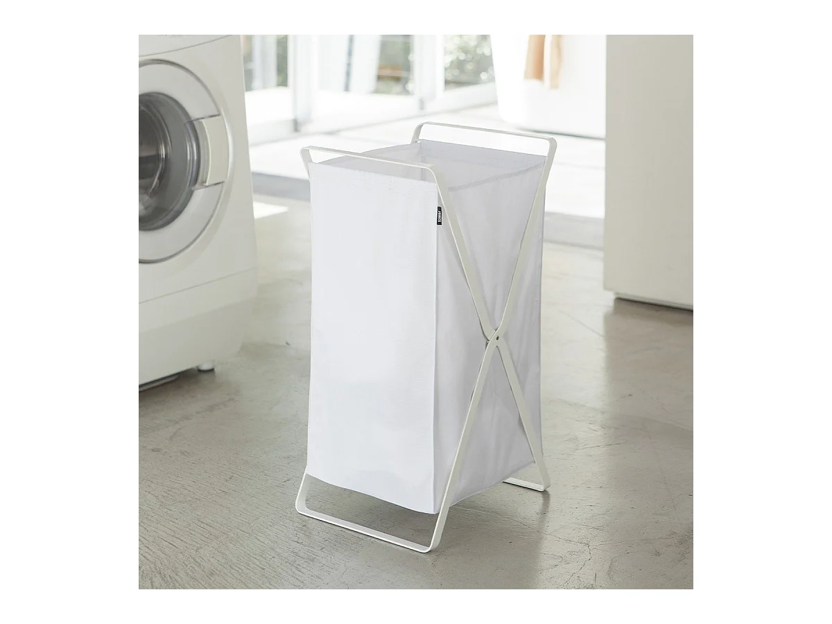 Opvouwbare wasmand wit - H 64 cm