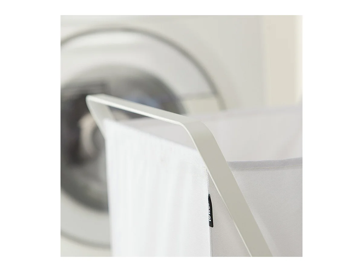 Opvouwbare wasmand wit - H 64 cm