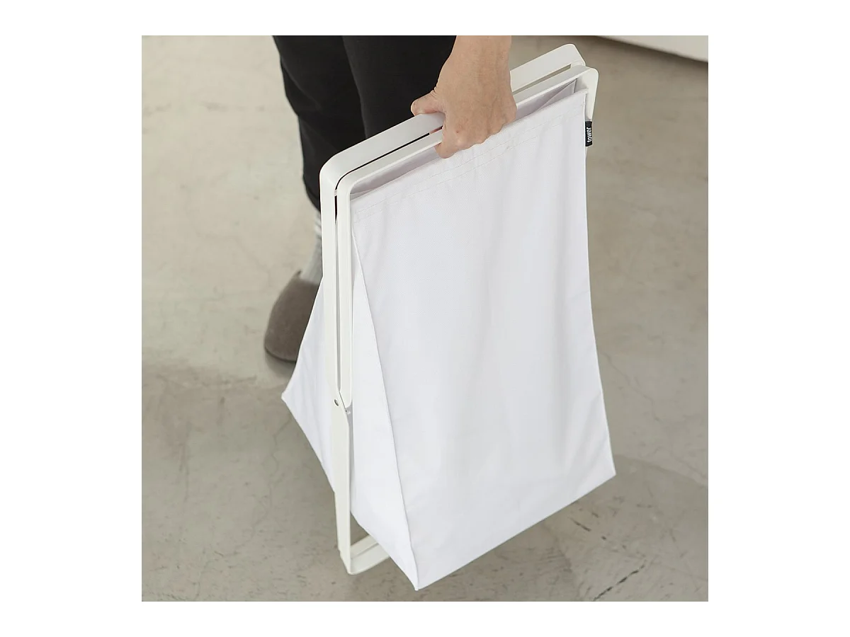 Opvouwbare wasmand wit - H 64 cm